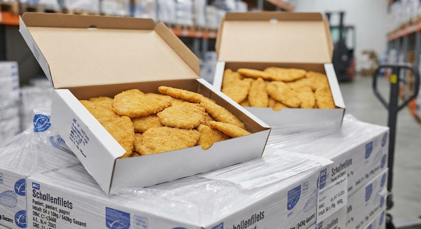 MSC-Schollenfilet, gegart, paniert, frittiert, 100-130gr, (27x10kg/270kg, 1/2 Palette)