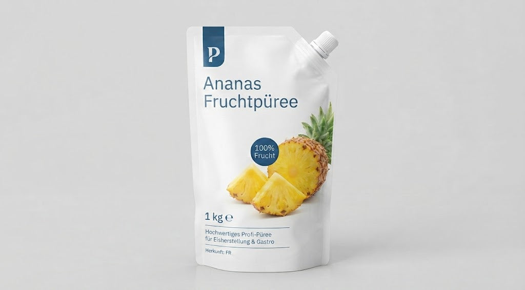 Ananas Fruchtpüree 1kg / 100% Frucht für Eisdiele und Gastro / 10x1kg im Karton