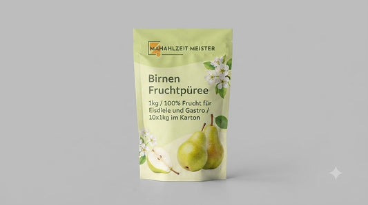 Birnen Fruchtpüree 1kg / 100% Frucht für Eisdiele und Gastro / 10x1kg im Karton