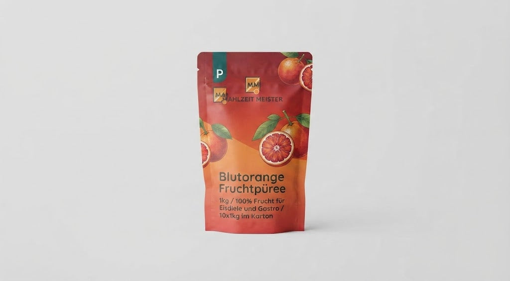 Blutorange Fruchtpüree 1kg / 100% Frucht für Eisdiele und Gastro / 10x1kg im Karton