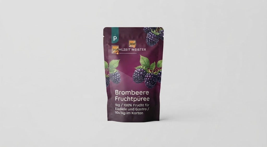 Brombeere Fruchtpüree 1kg / 100% Frucht für Eisdiele und Gastro / 10x1kg im Karton