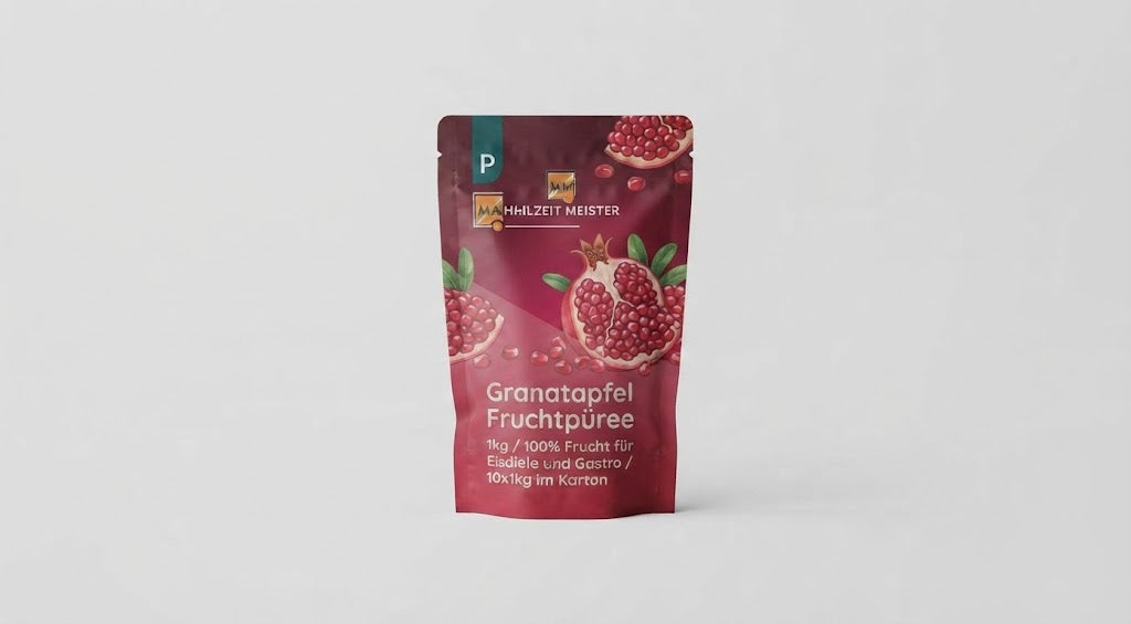 Granatapfel Fruchtpüree 1kg / 100% Frucht für Eisdiele und Gastro / 10x1kg im Karton