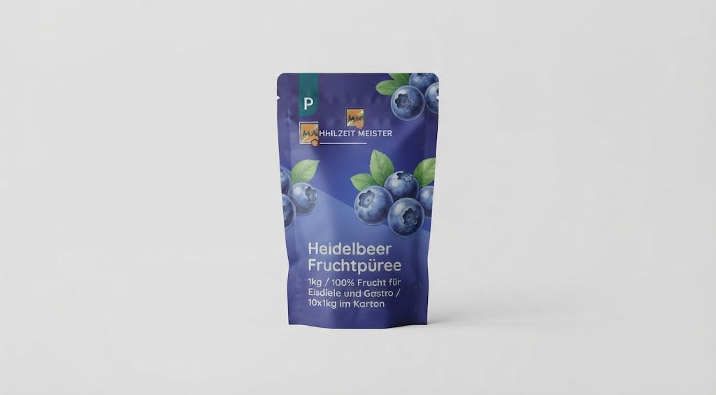Heidelbeere Fruchtpüree 1kg / 100% Frucht für Eisdiele und Gastro / 10x1kg im Karton
