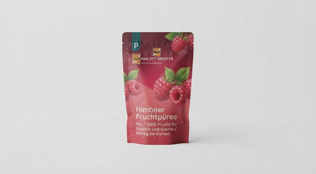 Himbeer Fruchtpüree 1kg / 100% Frucht für Eisdiele und Gastro / 10x1kg im Karton