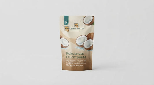 Kokosnuss Fruchtpüree 1kg / 100% Frucht für Eisdiele und Gastro / 10x1kg im Karton