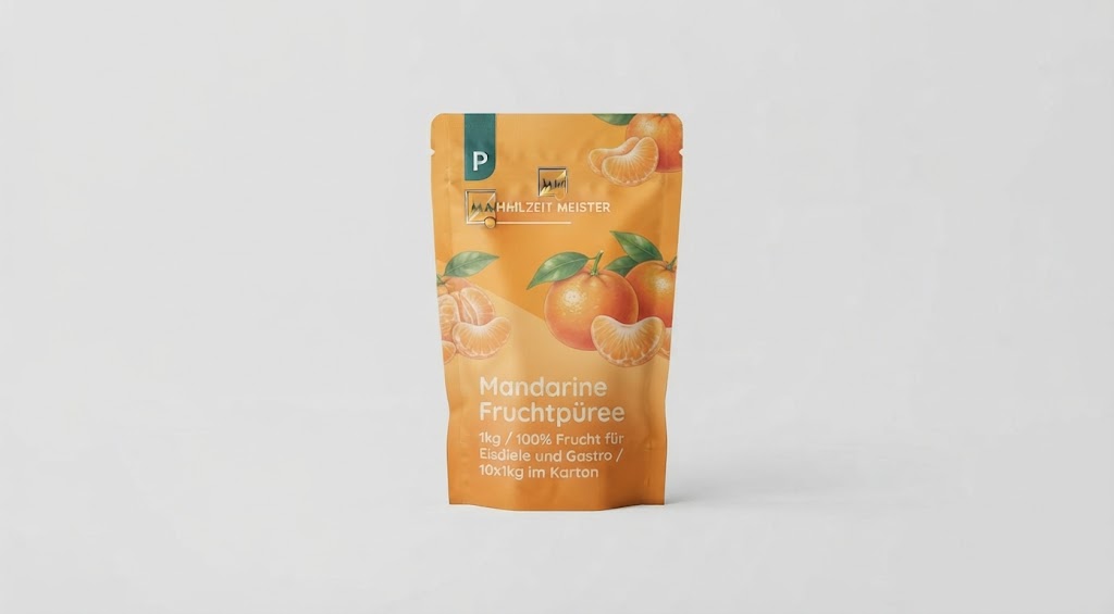 Mandarinen Fruchtpüree 1kg / 100% Frucht für Eisdiele und Gastro / 10x1kg im Karton