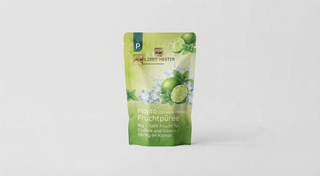 Mojito (Limette-Minze) Fruchtpüree 1kg / 100% Frucht für Eisdiele und Gastro / 10x1kg im Karton