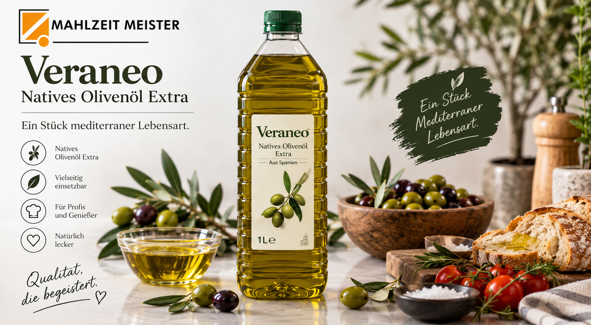 Veraneo Natives Olivenöl Extra | 15x1 Liter PET Palettenware (810 L)