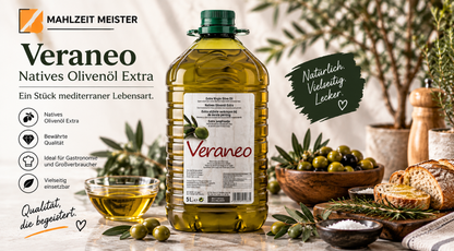Veraneo Natives Olivenöl Extra | 3x5 Liter Kanister im Karton Palettenware (825 Liter)
