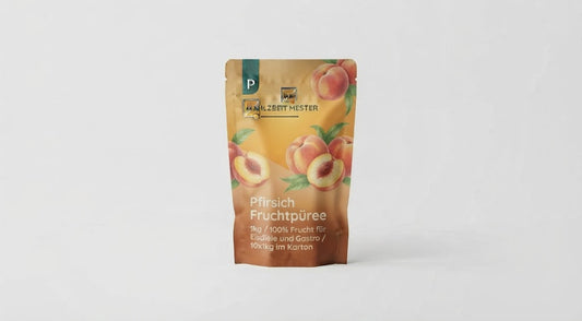 Pfirsich Fruchtpüree 1kg / 100% Frucht für Eisdiele und Gastro / 10x1kg im Karton