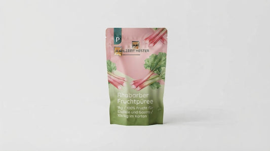 Rhabarber Fruchtpüree 1kg / 100% Frucht für Eisdiele und Gastro / 10x1kg im Karton