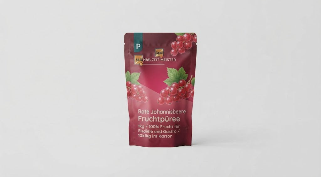 Rote Johannisbeere Fruchtpüree 1kg / 100% Frucht für Eisdiele und Gastro / 10x1kg im Karton