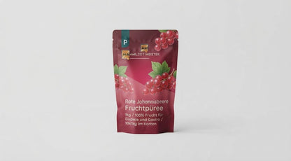 Rote Johannisbeere Fruchtpüree 1kg / 100% Frucht für Eisdiele und Gastro / 10x1kg im Karton