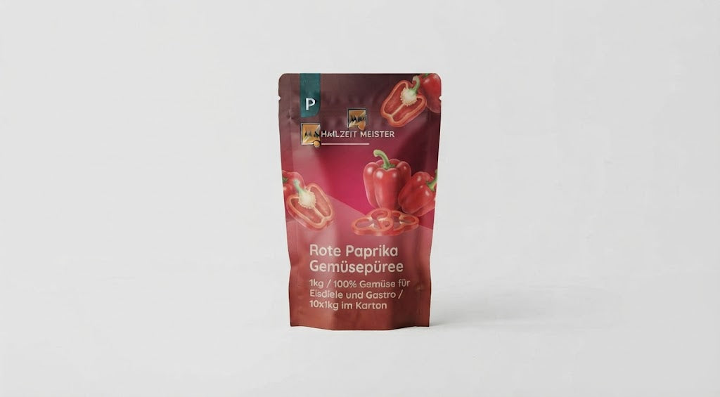 Paprika rot Gemüsepüree 1kg / 100% Frucht für Eisdiele und Gastro / 10x1kg im Karton