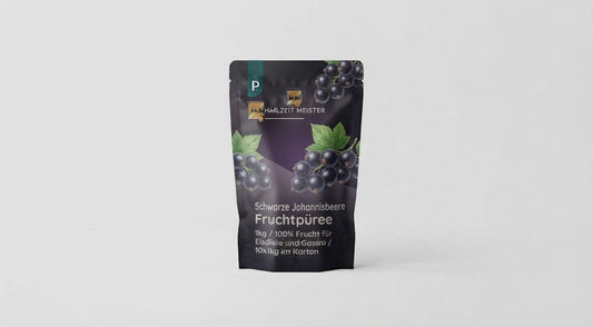 Schwarze Johannisbeere Fruchtpüree 1kg / 100% Frucht für Eisdiele und Gastro / 10x1kg im Karton