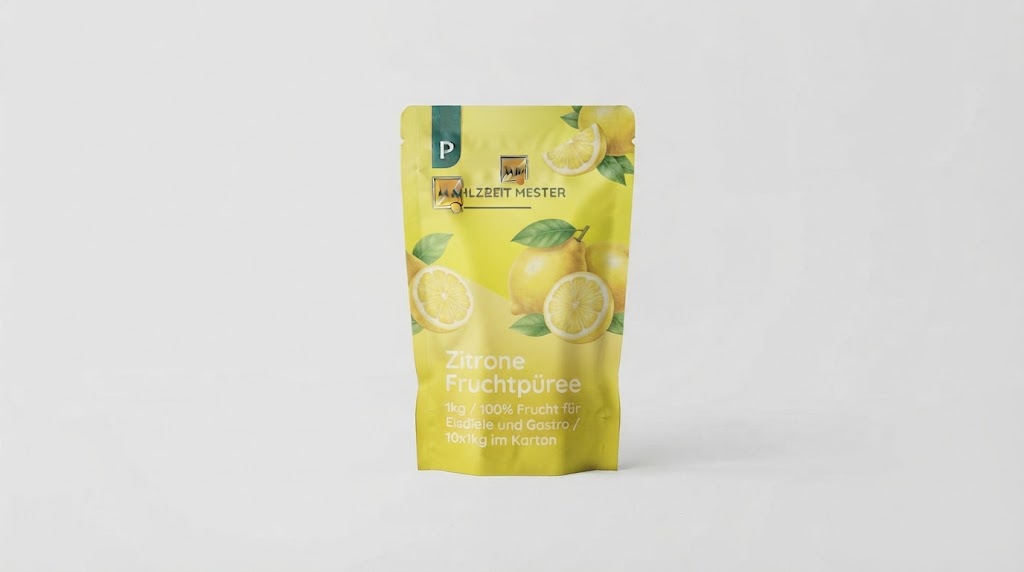 Zitrone Fruchtpüree 1kg / 100% Frucht für Eisdiele und Gastro / 10x1kg im Karton