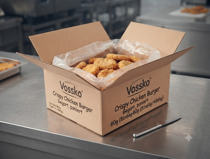 Vossko Crispy Chicken Burger gegart, paniert 80g (81x6kg/486kg)