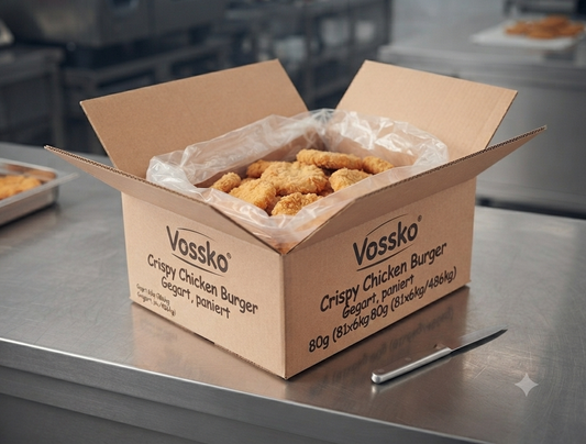 Vossko Crispy Chicken Burger gegart, paniert 80g (81x6kg/486kg)